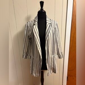 Keren Hart Striped Women's Linen Blazer